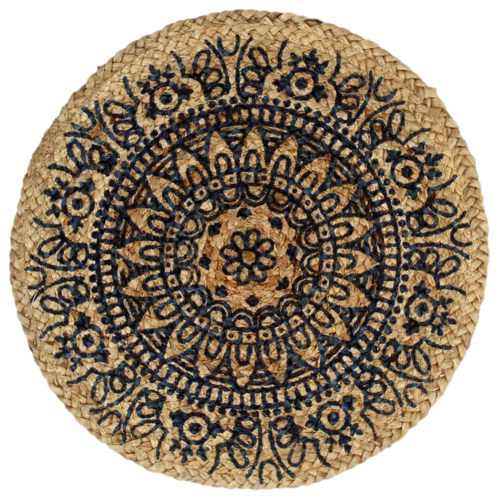 Placemats 4 pcs Dark Blue 38 cm Round Jute