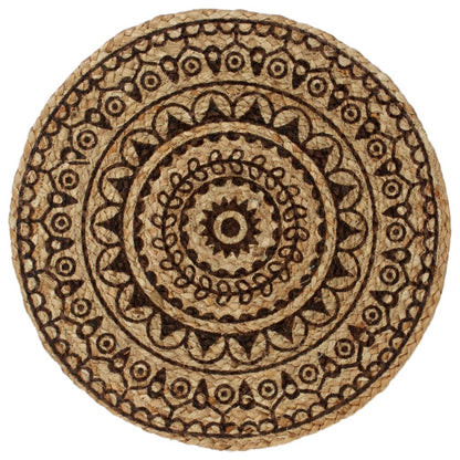 Placemats 4 pcs Dark Brown 38 cm Round Jute