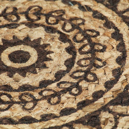 Placemats 4 pcs Dark Brown 38 cm Round Jute