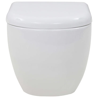 275791 vidaXL Wall-Hung Toilet with Concealed Cistern Ceramic White (143022+142249)
