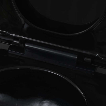 Wall-Hung Toilet with Concealed Cistern Ceramic Black