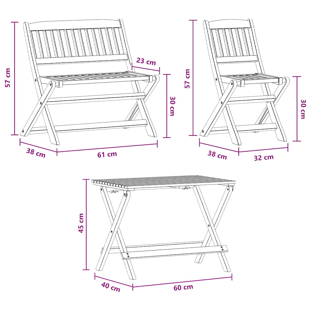 Dining Set | Natural wood | Solid eucalyptus wood | Children's size