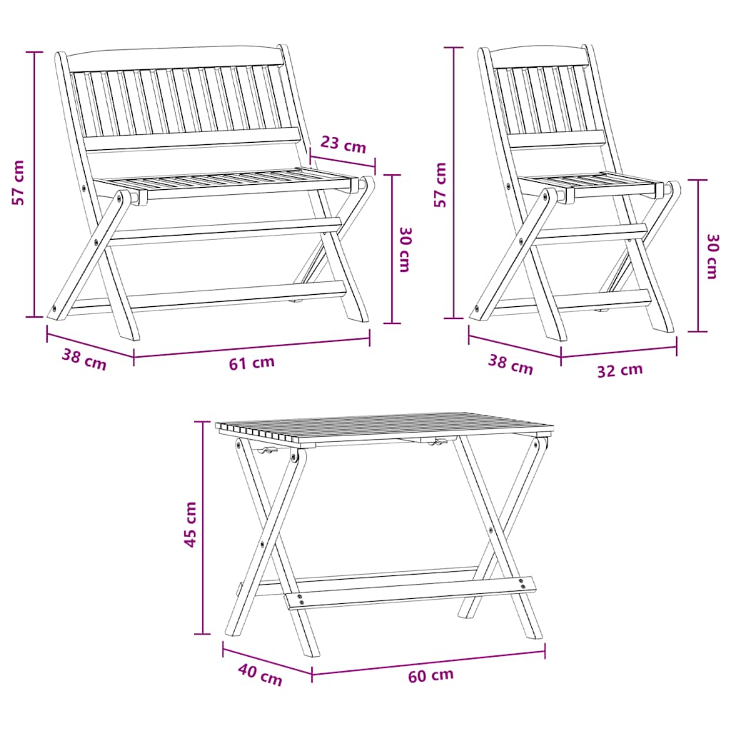 Dining Set | Natural wood | Solid eucalyptus wood | Children's size