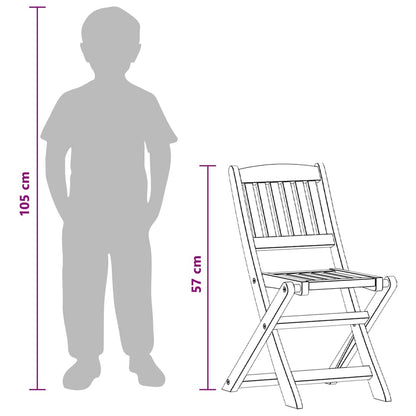 4 Piece Outdoor Dining Set for Children Solid Eucalyptus Wood