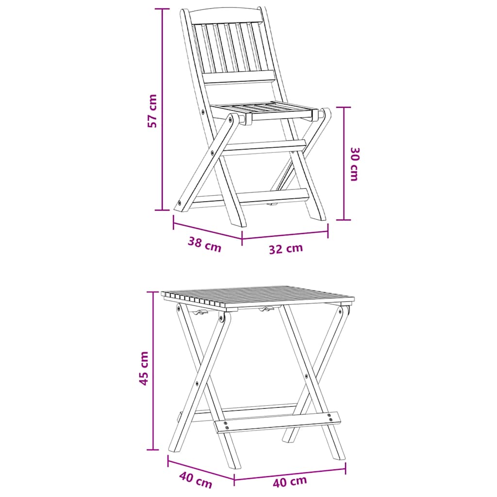 3 Piece Bistro Set for Children Solid Eucalyptus Wood
