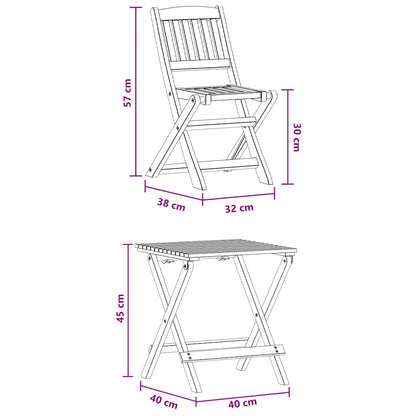 3 Piece Bistro Set for Children Solid Eucalyptus Wood