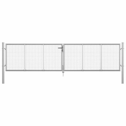 Garden Gate Galvanised Steel 400x75 cm Silver