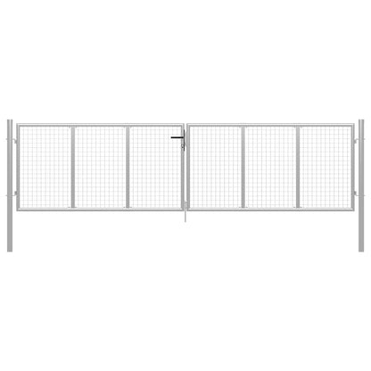 Garden Gate Galvanised Steel 400x100 cm Silver