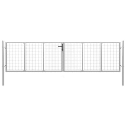 Garden Gate Galvanised Steel 400x100 cm Silver