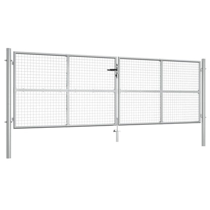 Garden Gate Galvanised Steel 400x125 cm Silver