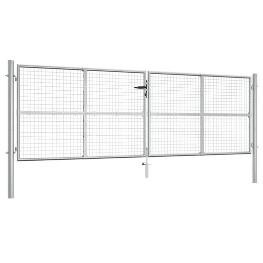 Garden Gate Galvanised Steel 400x125 cm Silver