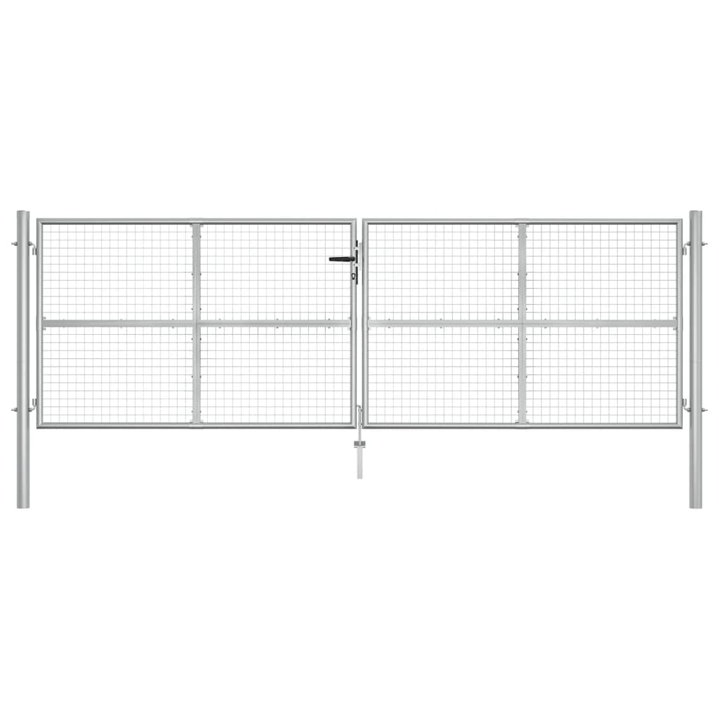 Garden Gate Galvanised Steel 400x125 cm Silver