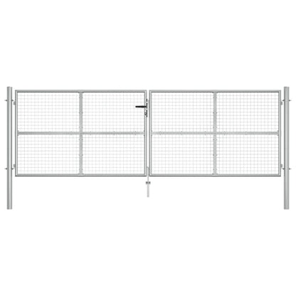 Garden Gate Galvanised Steel 400x125 cm Silver