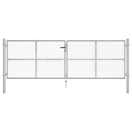 Garden Gate Galvanised Steel 400x125 cm Silver