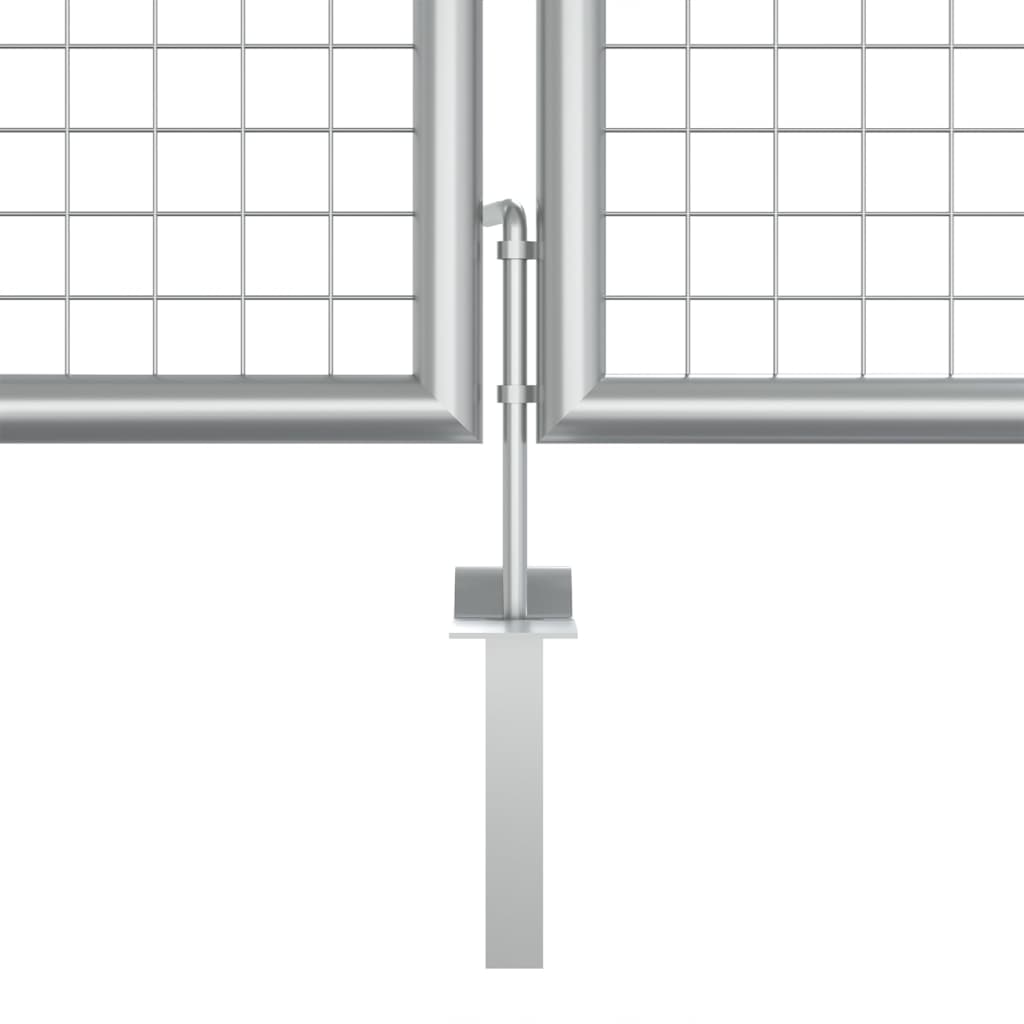Garden Gate Galvanised Steel 400x125 cm Silver