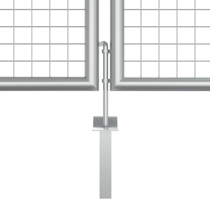 Garden Gate Galvanised Steel 400x125 cm Silver
