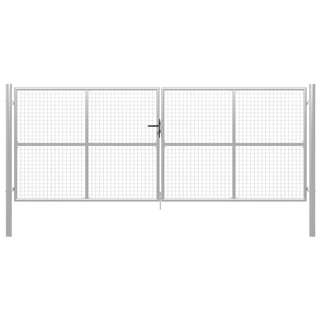 Garden Gate Galvanised Steel 400x150 cm Silver