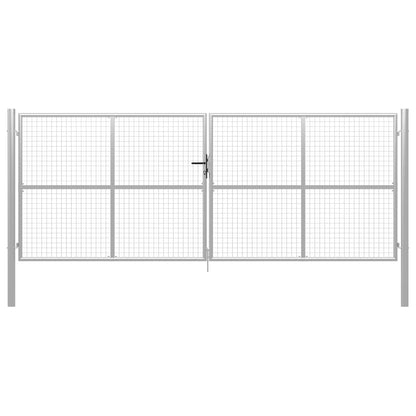 Garden Gate Galvanised Steel 400x150 cm Silver