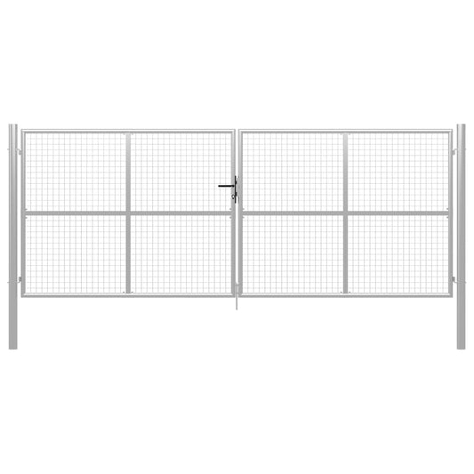 Garden Gate Galvanised Steel 400x150 cm Silver