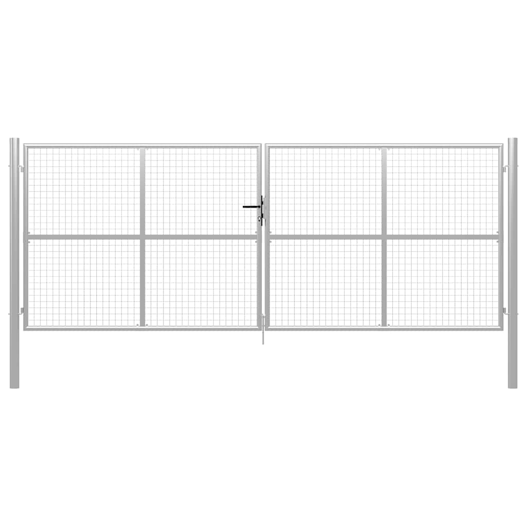 Garden Gate Galvanised Steel 400x150 cm Silver