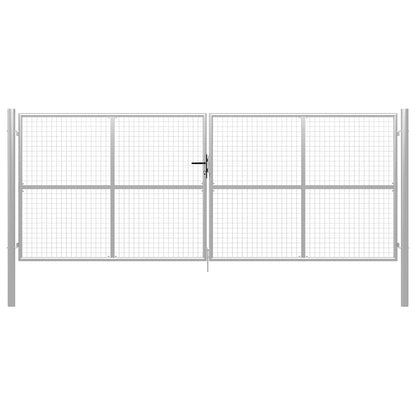 Garden Gate Galvanised Steel 400x150 cm Silver