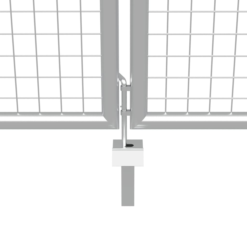 Garden Gate Galvanised Steel 400x150 cm Silver