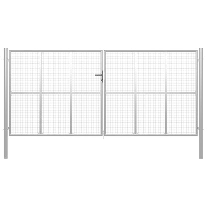 Garden Gate Galvanised Steel 400x175 cm Silver