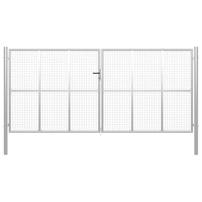 Garden Gate Galvanised Steel 400x175 cm Silver