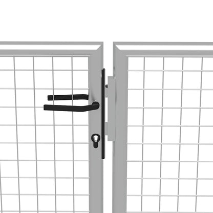 Garden Gate Galvanised Steel 400x175 cm Silver