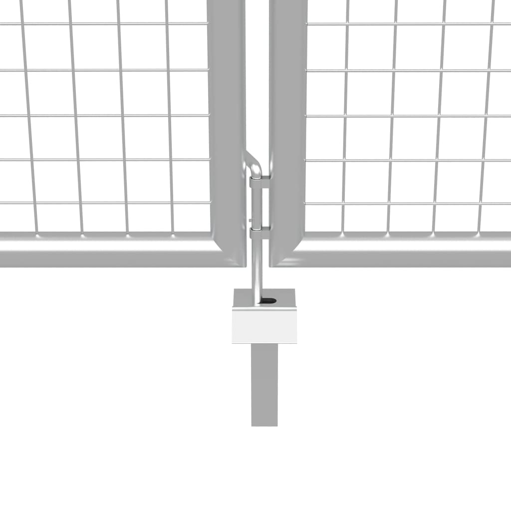 Garden Gate Galvanised Steel 400x175 cm Silver