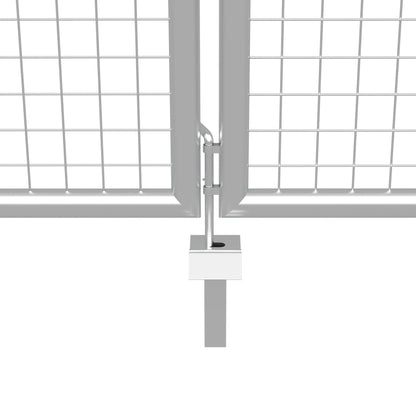 Garden Gate Galvanised Steel 400x175 cm Silver