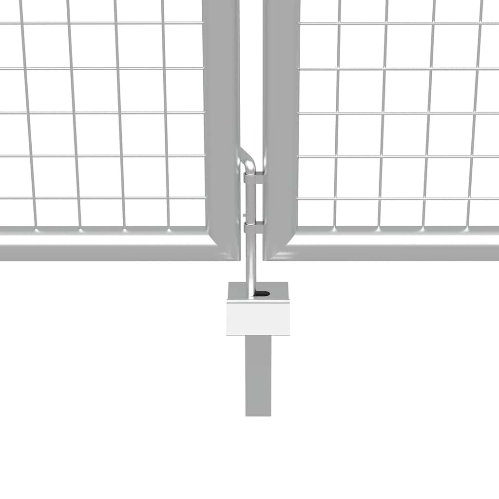 Garden Gate Galvanised Steel 400x175 cm Silver