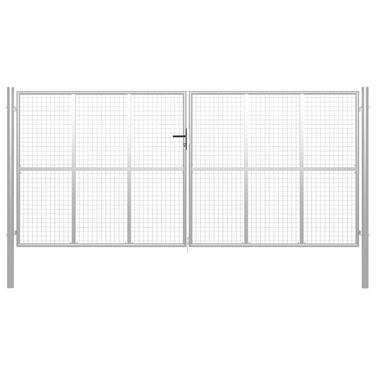 Garden Gate Galvanised Steel 400x200 cm Silver