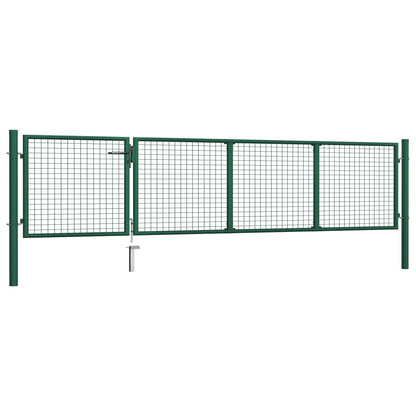 Garden Gate Steel 350x75 cm Green