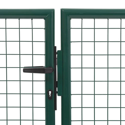 144305 vidaXL Garden Gate Steel 350x100 cm Green