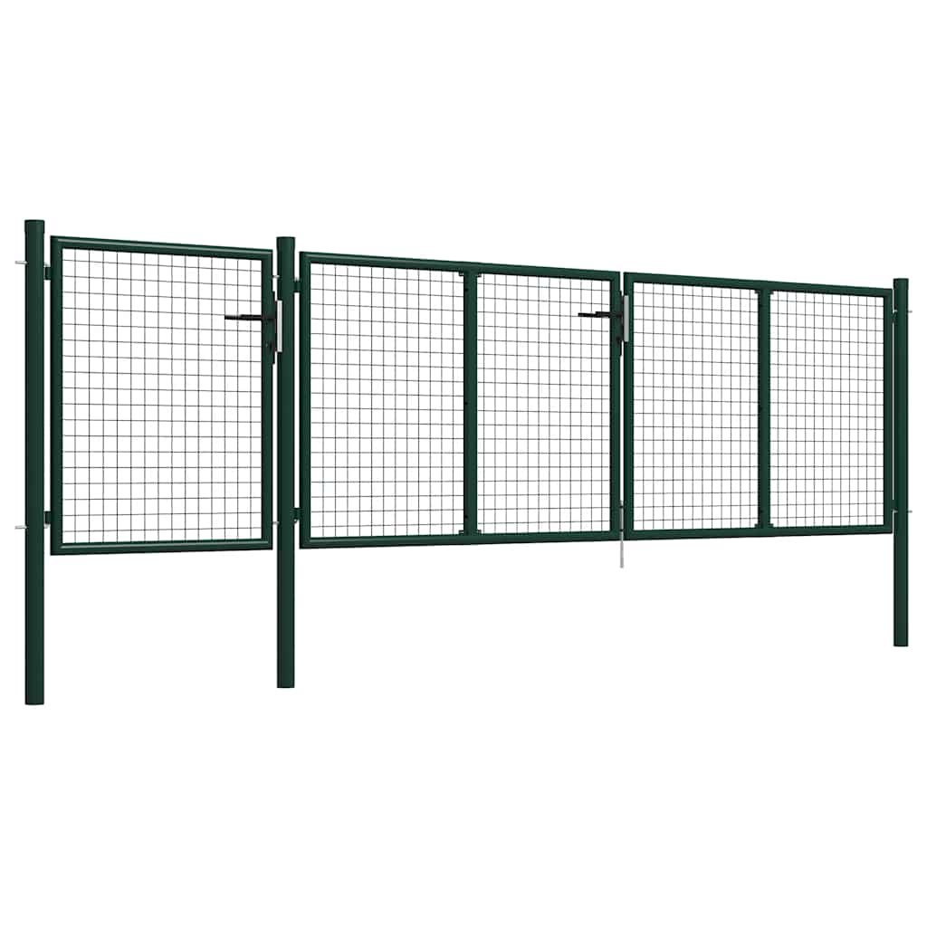 Garden Gate Steel 400x75 cm Green