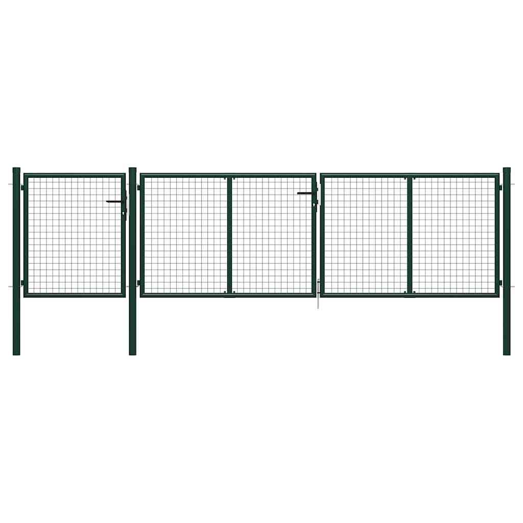 Garden Gate Steel 400x100 cm Green