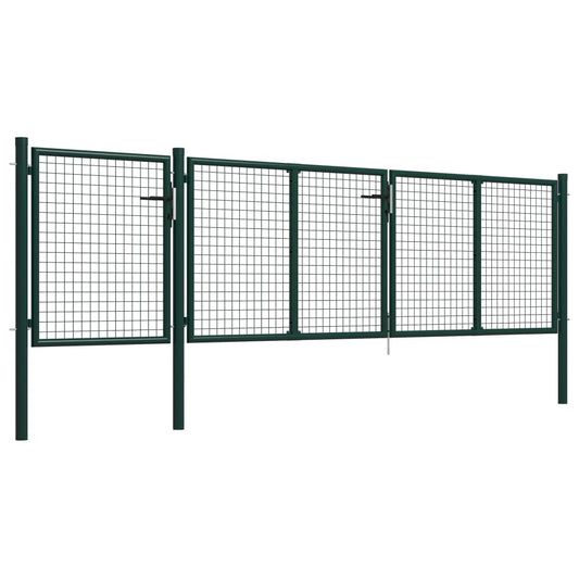 Garden Gate Steel 400x100 cm Green