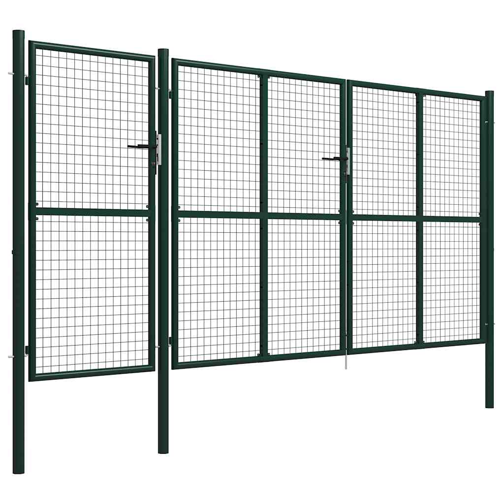 Garden Gate Steel 400x200 cm Green