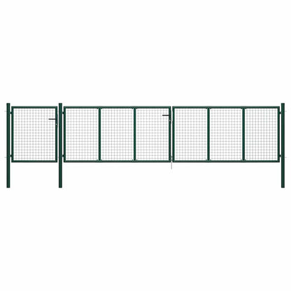 144316 vidaXL Garden Gate Steel 500x75 cm Green