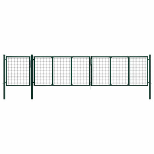 144316 vidaXL Garden Gate Steel 500x75 cm Green