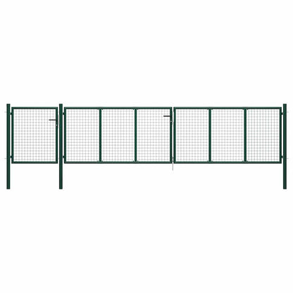 144317 vidaXL Garden Gate Steel 500x100 cm Green
