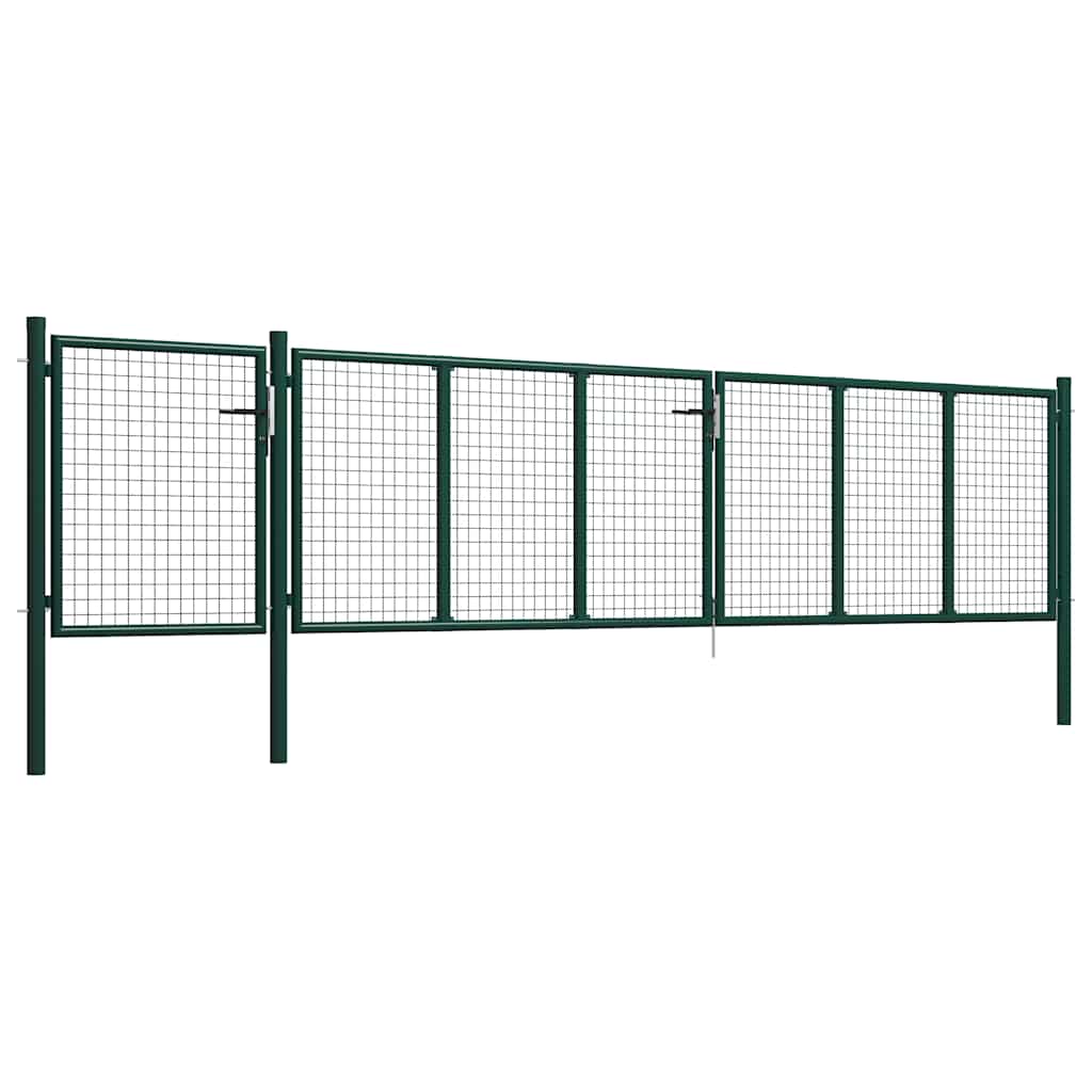 144317 vidaXL Garden Gate Steel 500x100 cm Green