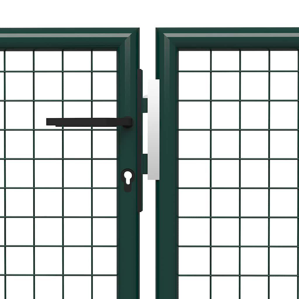 144317 vidaXL Garden Gate Steel 500x100 cm Green