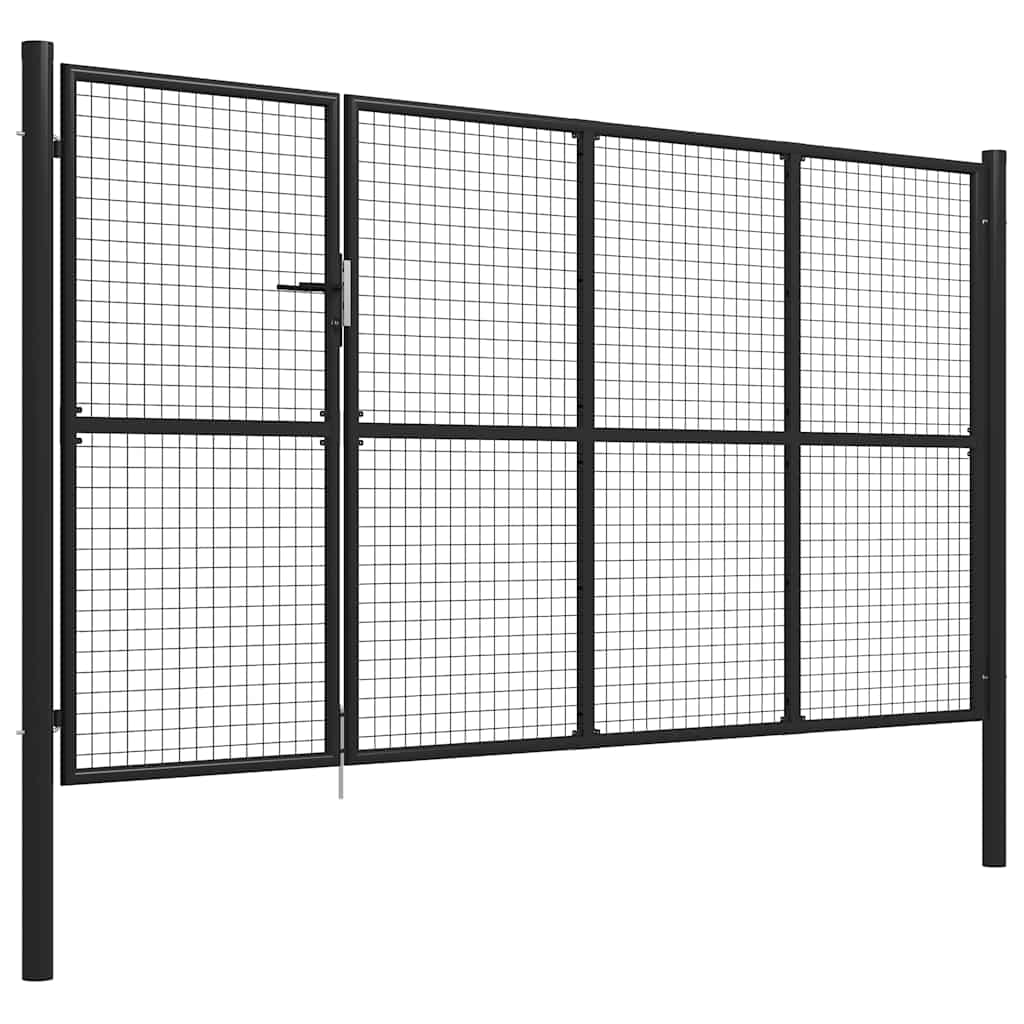 Garden Gate Steel 350x150 cm Anthracite