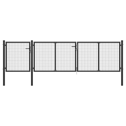 Garden Gate Steel 400x100 cm Anthracite