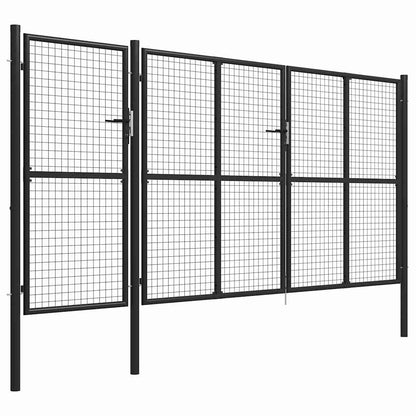 144331 vidaXL Garden Gate Steel 400x150 cm Anthracite