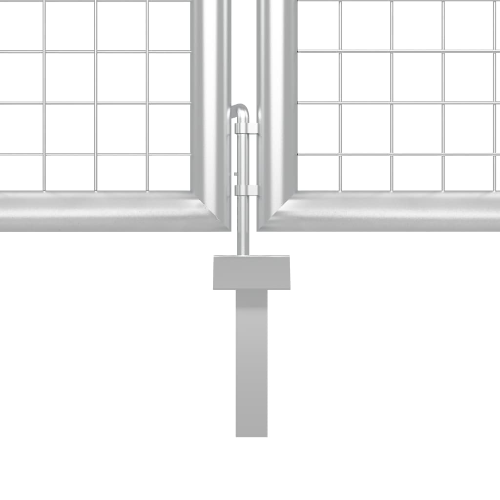 Garden Gate Steel 350x75 cm Silver