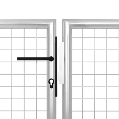 Garden Gate Steel 350x75 cm Silver