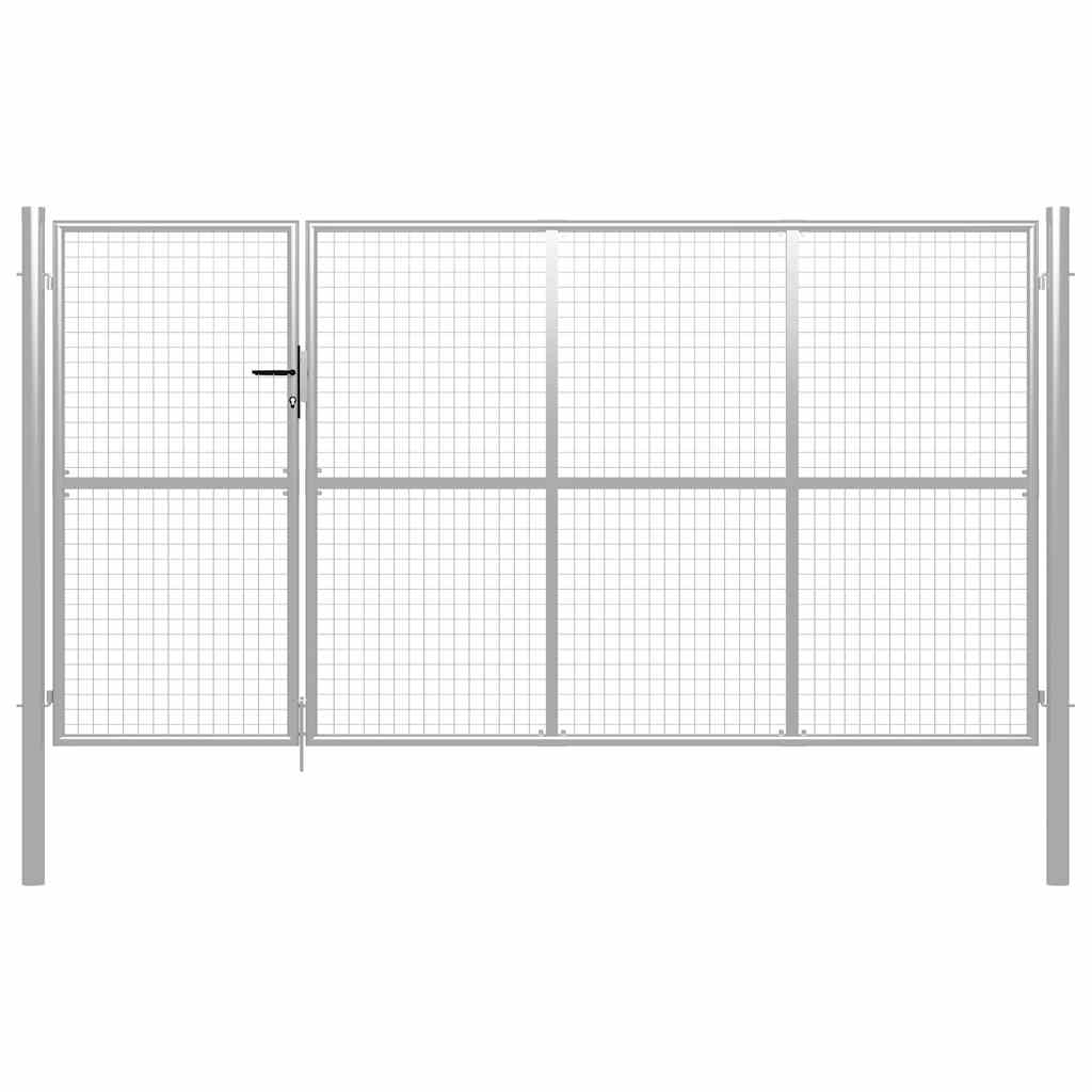 Garden Gate Steel 350x150 cm Silver